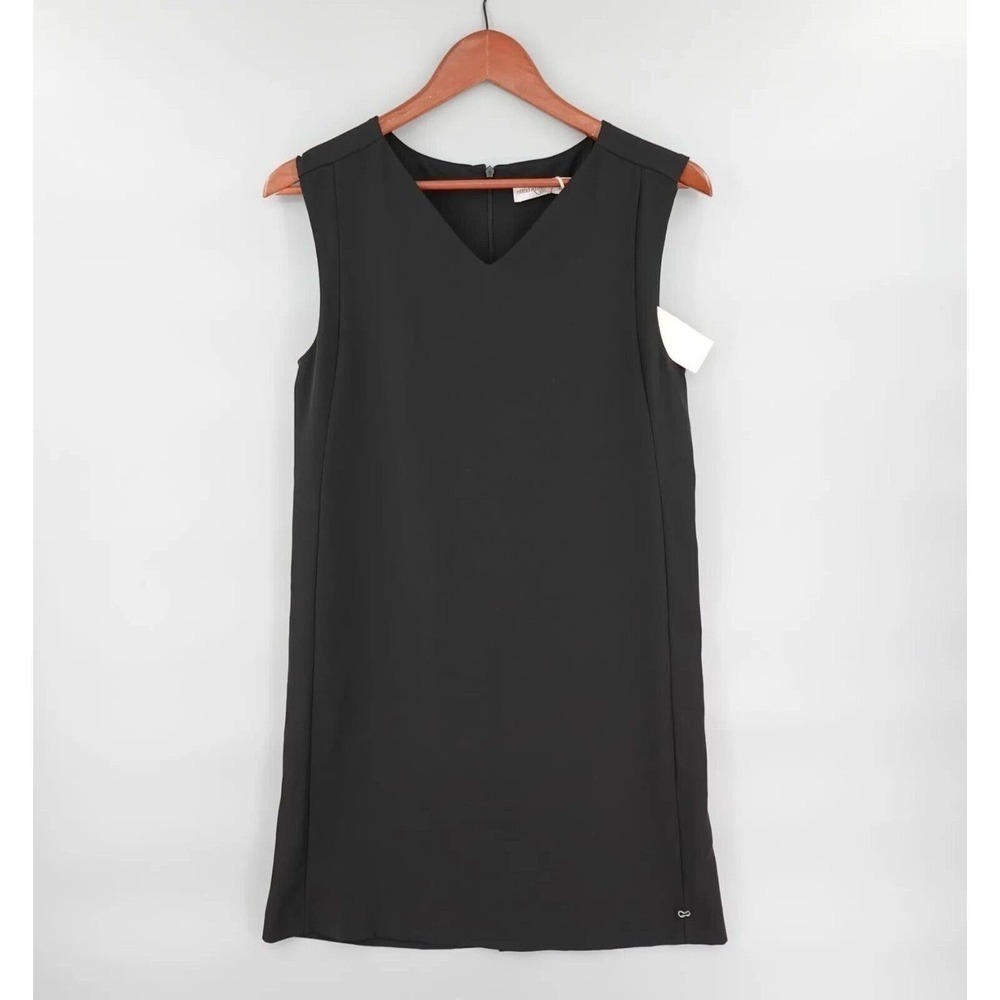 Ottod'Ame Shift Dress 6 Black Sleeveless Minimalist